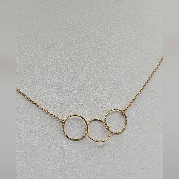 Gold over sterling necklace, 3 rings - Picture 2 of 5